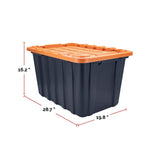 Mastercraft 102-L Heavy-Duty Orange/Black Storage Tote