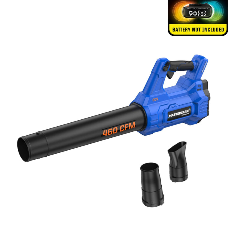 Mastercraft 20V Cordless 460 CFM Brushless Leaf Blower, Tool Only, PWR POD Compatible G1