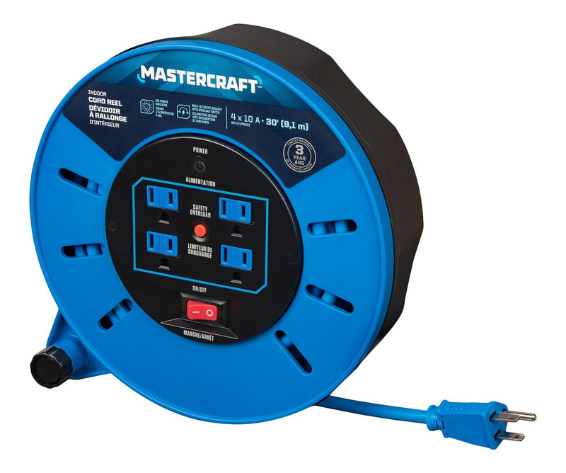 Mastercraft 30-ft 10A Retractable Extension Cord Reel J1
