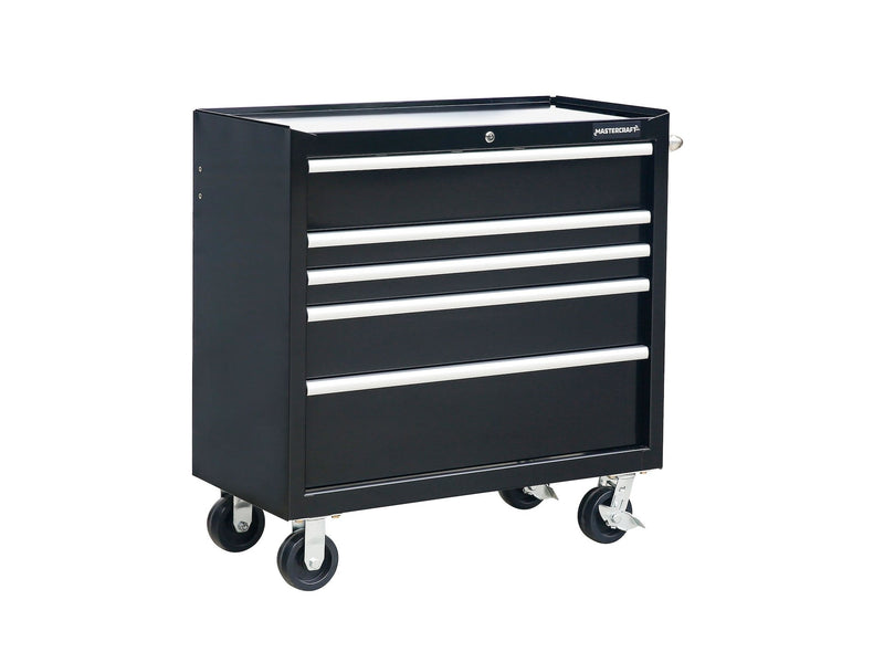 Mastercraft 5-Drawer Powder-Coated Steel Tool Cabinet, Black, 36-in T4