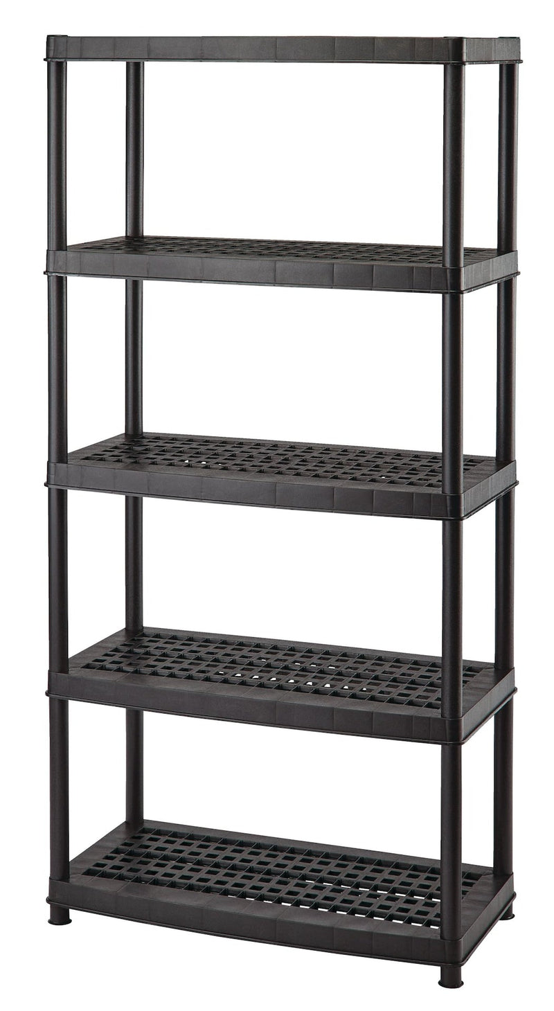 Mastercraft 5-Shelf Resin/ Plastic Storage Rack/ Shelving Unit, 36 x 18 x 72-in E9