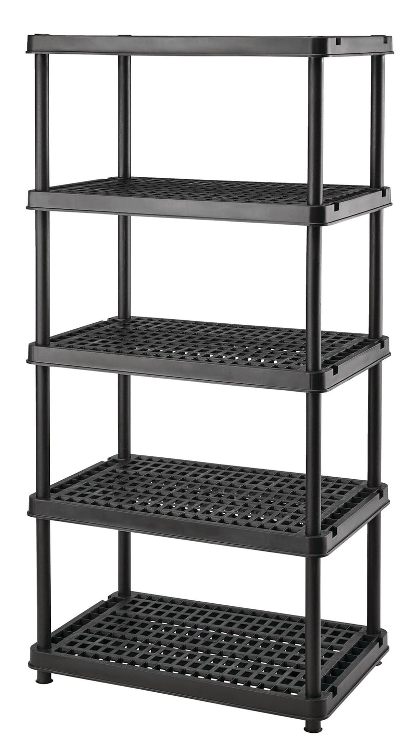 Mastercraft 5-Shelf Resin/ Plastic Storage Rack/ Shelving Unit, 36 x 24 x 72-in O4