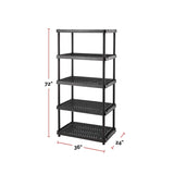 Mastercraft 5-Shelf Resin/ Plastic Storage Rack/ Shelving Unit, 36 x 24 x 72-in