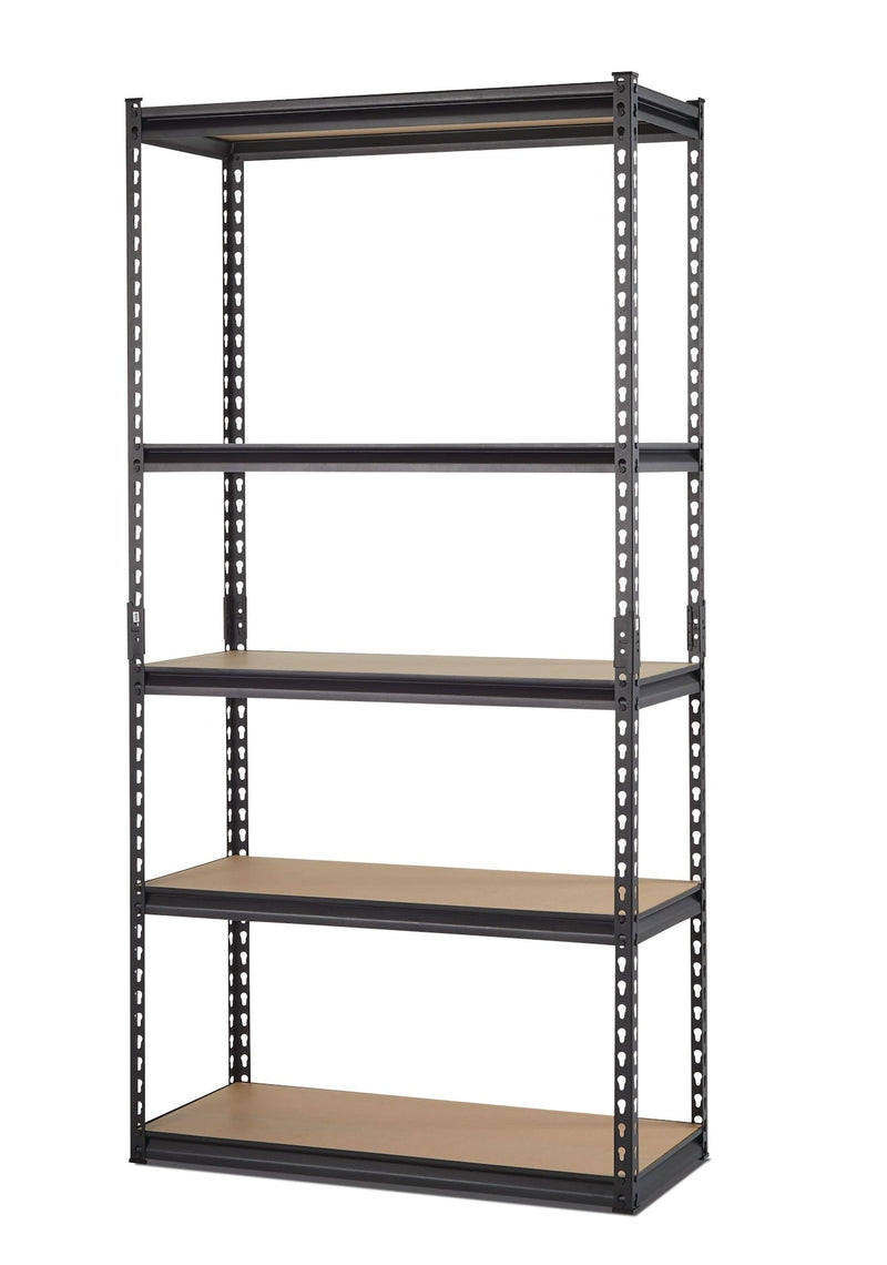Mastercraft Adjustable 5-Shelf Steel Metal & Wood Storage Rack / Shelving Unit, 36 x 16 x 72-in N8
