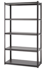Mastercraft Adjustable 5-Shelf Steel Metal & Wood Storage Rack / Shelving Unit, 41 x 18 x 72-in