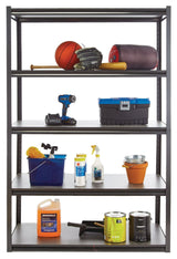 Mastercraft Adjustable 5-Shelf Steel Metal & Wood Storage Rack/Shelving Unit, 48 x 24 x 72-in
