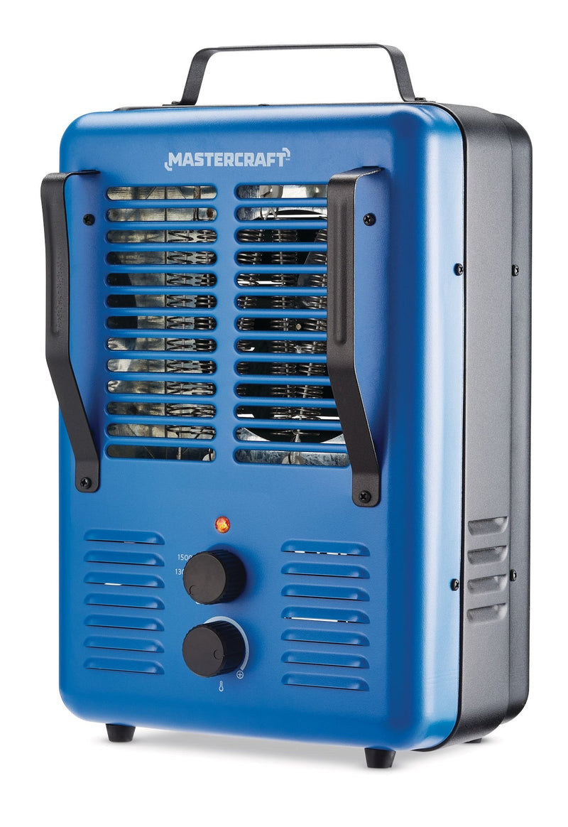 Mastercraft Deluxe Milkhouse Utility Space Heater with Thermostat, 1500W, Blue H8