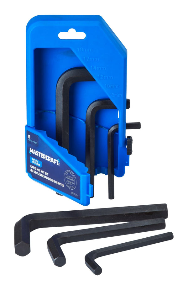 Mastercraft Jumbo Hex Key Set/Allen Wrench Set, Metric, High Quality Cr-V Steel, 6-pc Z7