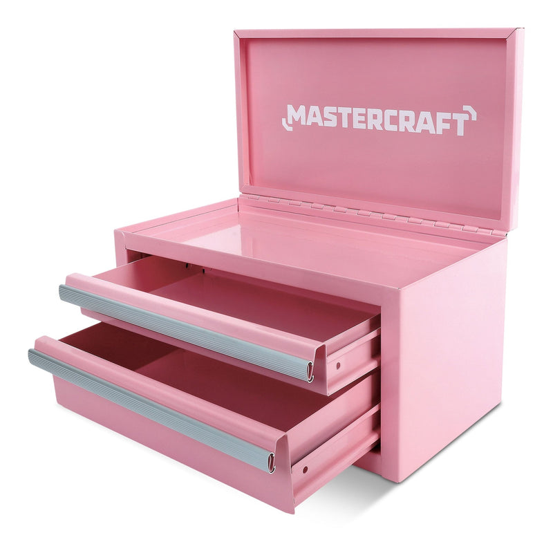 Mastercraft Mini Toolbox with 2 Drawers, Pink X9