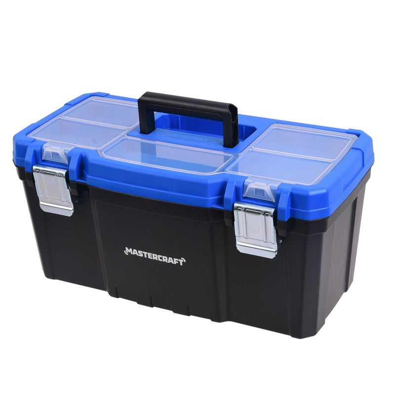 Mastercraft Portable Plastic Tool Box with Removable Tray & Tray Top, Blue, 19-in, Mastercraft Jumbo Hex Key Set/Allen Wrench Set, Metric, High... L1