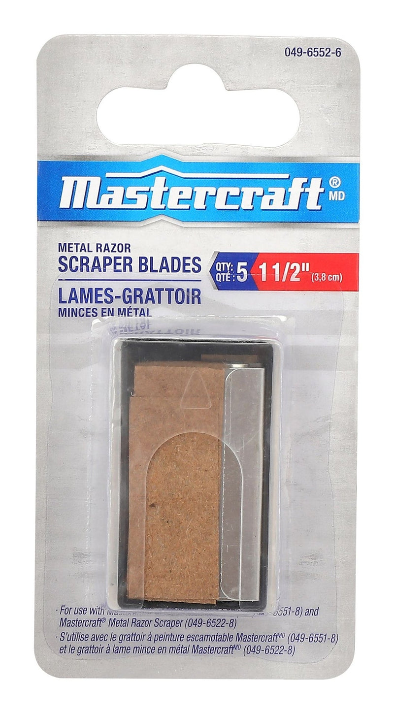 Mastercraft Replacement Razor Blades For Glass & Surface Scraper Tool, 1-1/2-in, 5-pk L3