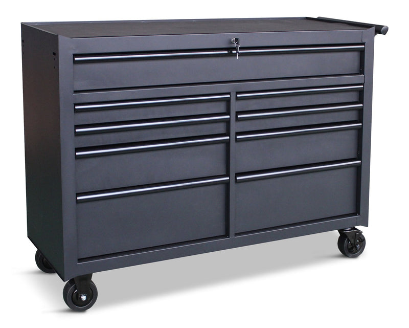 Mastercraft Rolling Tool Storage Cabinet with 9 Drawers, Black, 52-in V7