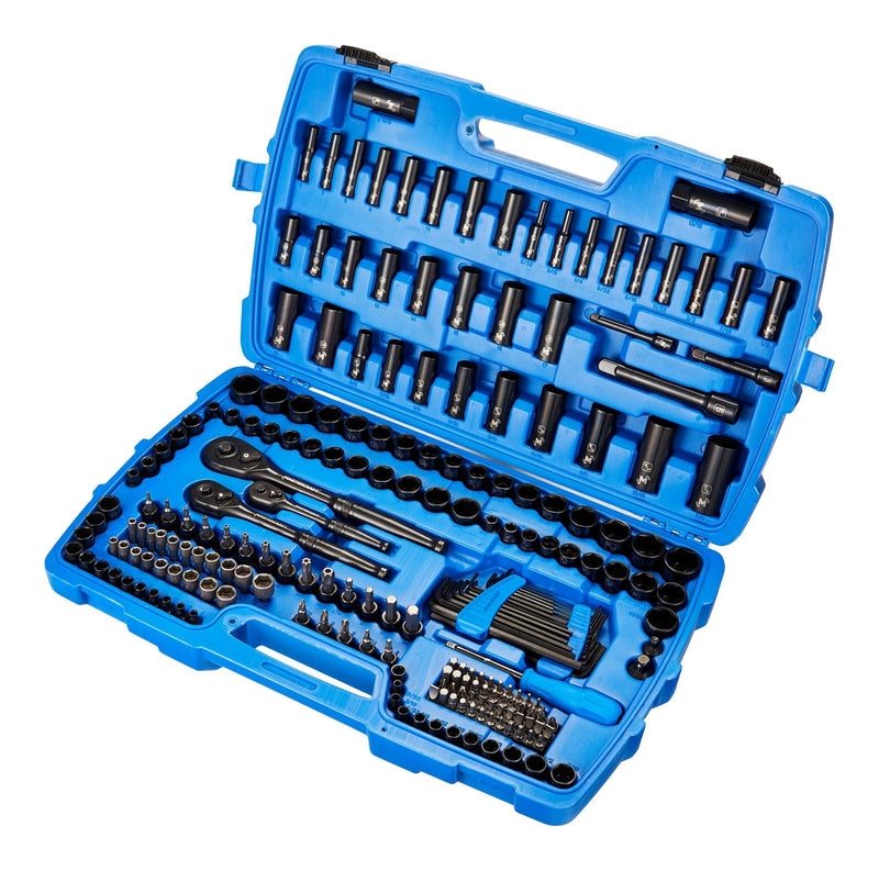 Mastercraft Socket Set, 229-pc, SAE / Metric, CRV, Black Steel Finish O9