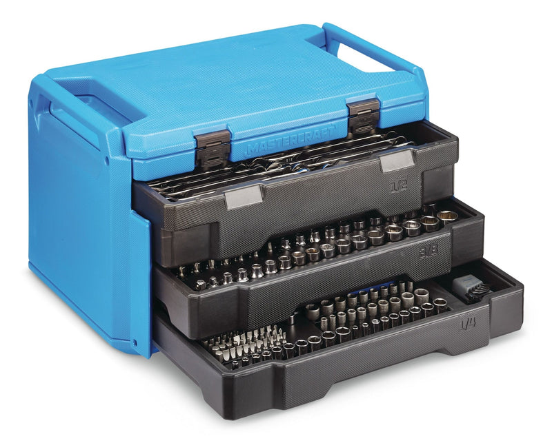 Mastercraft Socket Set, 270-pc, SAE / Metric, CRV, Nickel-Chrome Plating R8