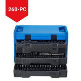 Mastercraft Socket Set, SAE/Metric, CRV, Black Steel Finish, 260-pc