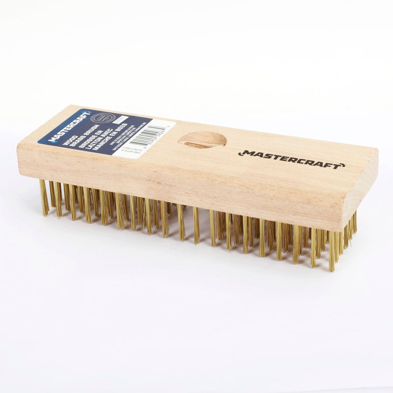 Mastercraft Wood & Brass Wire Block Brush Cleans/Removes Paint, Rust & Dirt From Metal X6