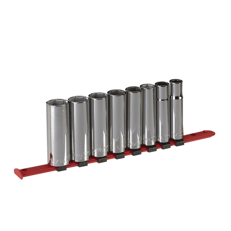 MAXIMUM 1/2-in Drive 6 Pt. Deep Socket Set, SAE, Nickel-Chrome Plating, 8-pc I6