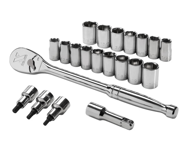 MAXIMUM 21 Piece 1/2" Drive Metric Socket Set H6