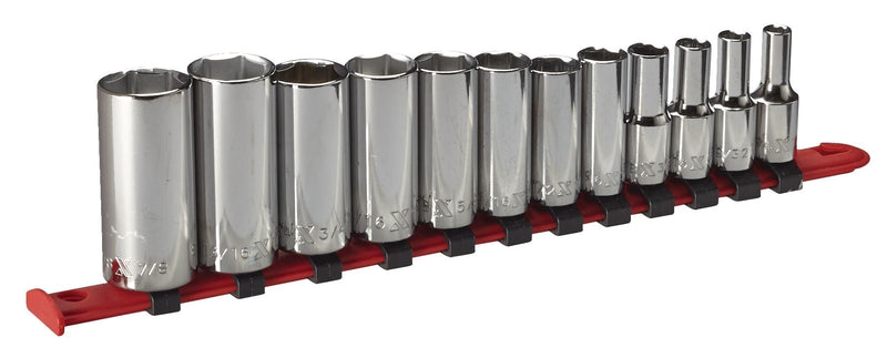 MAXIMUM 3/8-in Drive Deep Socket Set 12-pc, SAE, CRV, Nickel-Chrome Plating H2