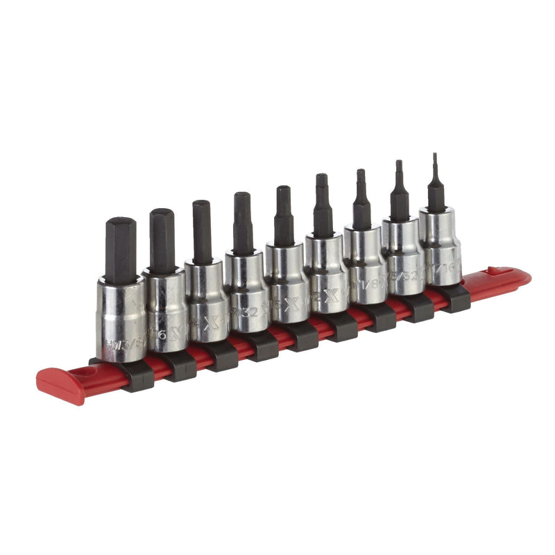 MAXIMUM 3/8-in Drive Hex Bit Socket Set, Chrome-Plated, 9-pc, SAE C1