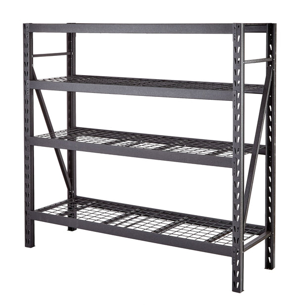 MAXIMUM Adjustable 4-Shelf Heavy Duty Steel Metal Storage Rack / Shelving Unit, 77 x 24 x 72-in R9