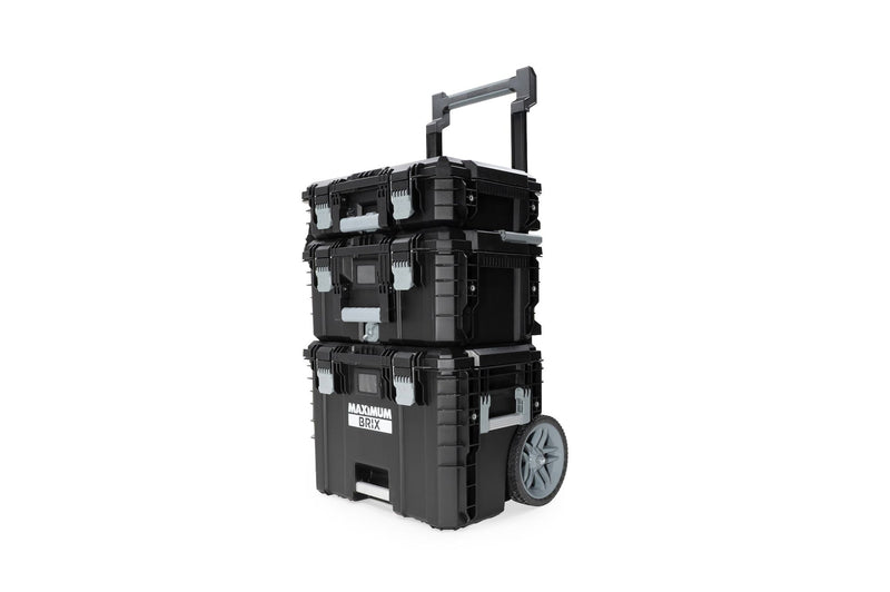 MAXIMUM Brix Modular Portable Toolbox/Tool Storage System with Wheels, IP65, 23-in x 19-in x 33-in, 3-pc E3