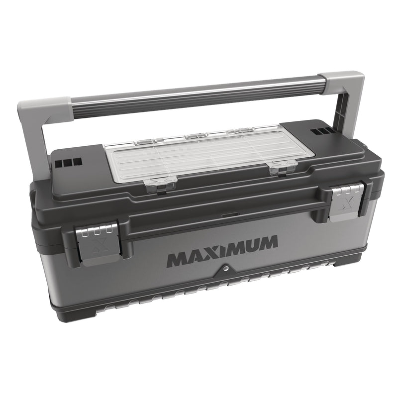 MAXIMUM Heavy-Duty Metal & Plastic Tool Box with Removable Tray, 23-in O0