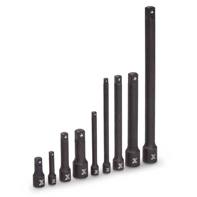 MAXIMUM Impact Extension Bar Set, 9-pc, SAE/Metric, CRMO L7