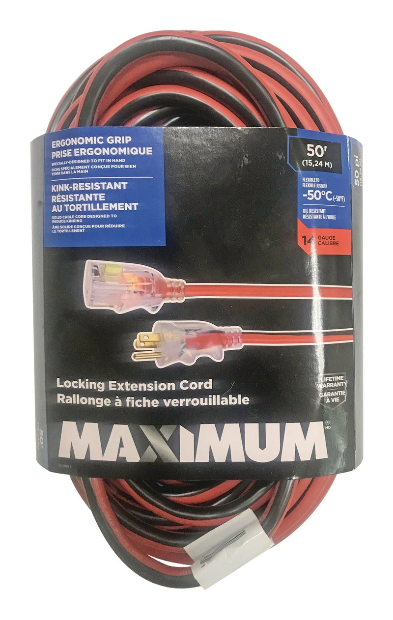MAXIMUM Outdoor Extension Cord with Power Indicator Light, 50-ft Z6