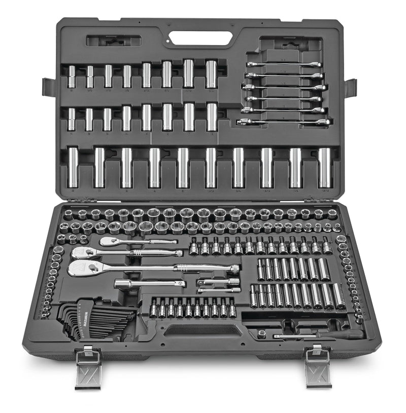 MAXIMUM Professional Grade Socket Set, 224-pc, CRV, Nickel-Chrome Plating Y4