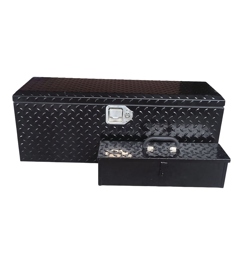 MAXIMUM Truck Chest Box with Portable Tool Box, Black, 35.5-in O3
