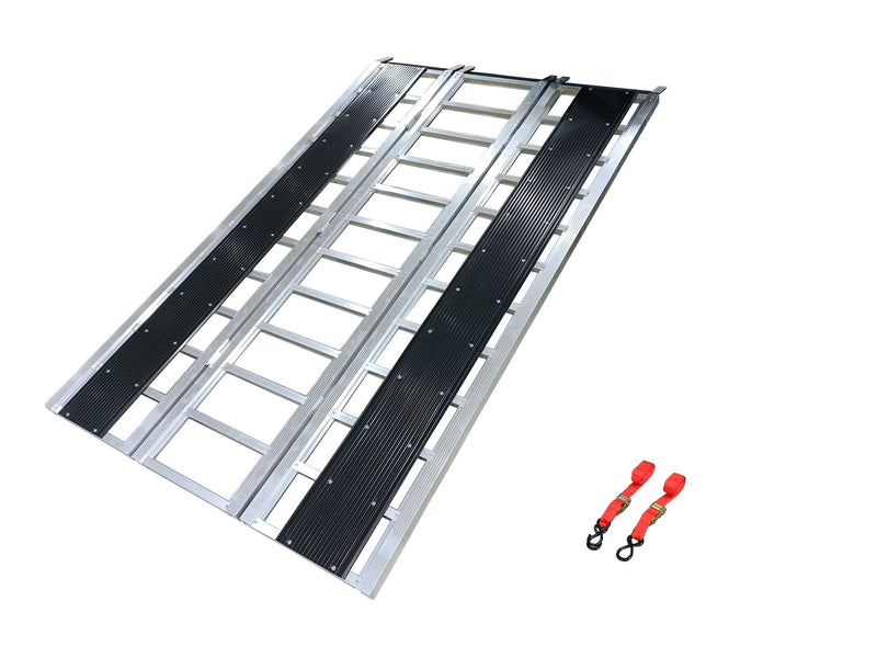 MaxWorks Aluminum Tri-Panel Folding Aluminum Loading Ramp, Non-Slip & Stable Base, 85 x 54-in, 1500-lb D8