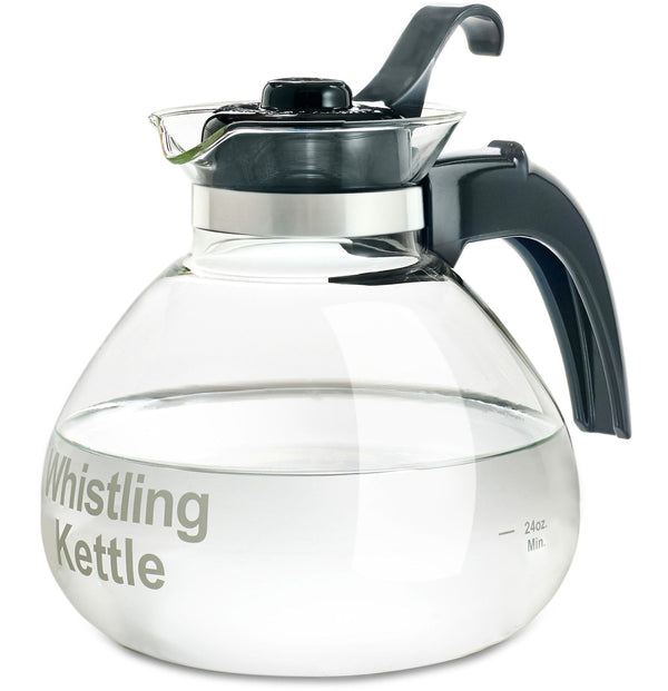 Medelco 1.4L Glass Whistling Stovetop Kettle, Dishwasher Safe I6