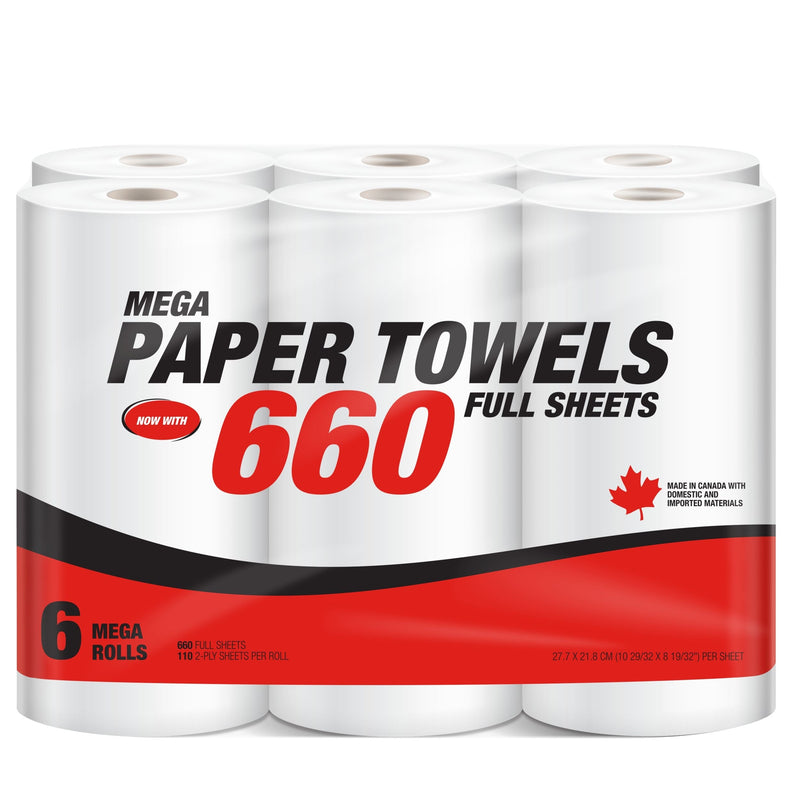 Mega-Format Roll Paper Towel, 2-ply, Full Sheets I4