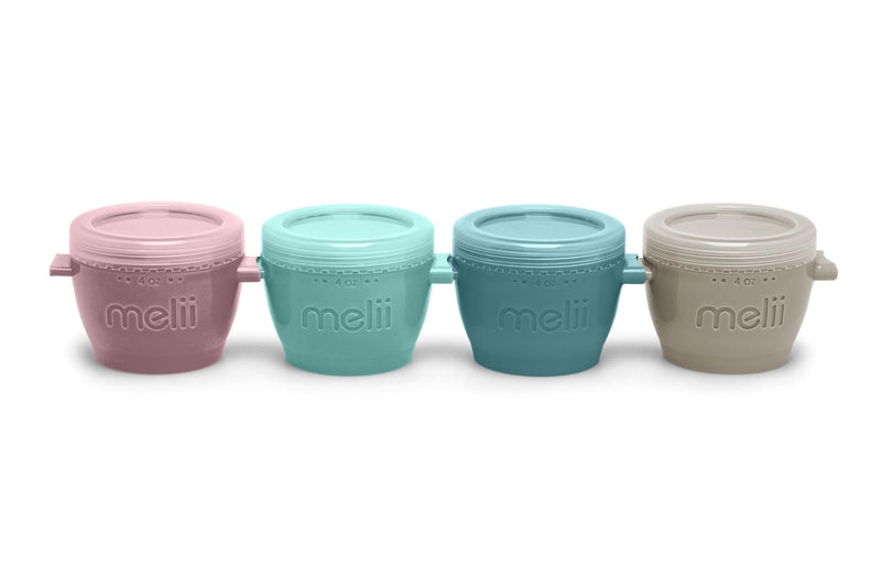 melii Snap & Go Food Storage Containers, 4-oz Pods, Multi-Colour, 4-pk U3