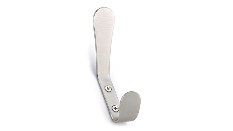 Metal Utility Double Hook, Brushed Nickel W9