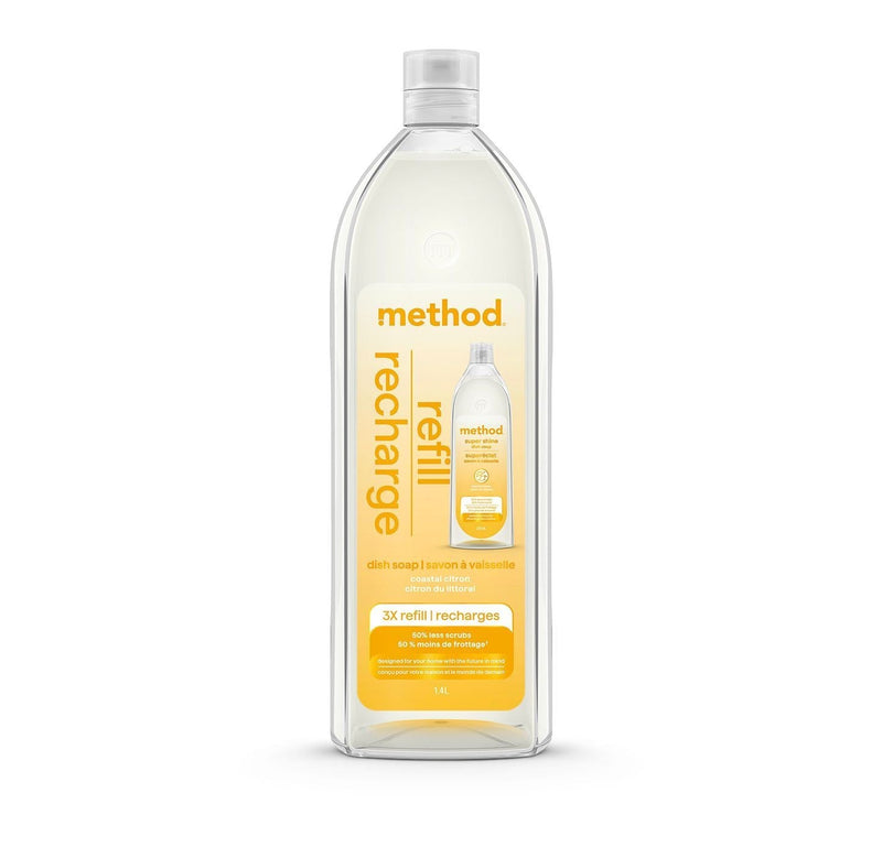 Method Super Shine Liquid Gel Dish Soap 3x Refill, Various Scents, 1.4-L R8