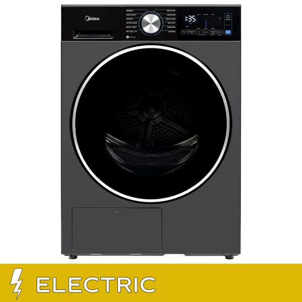 Midea 4.4 cu. ft. Graphite Steel Electric Ventless Dryer with Heat Pump and Stacking Kit S8
