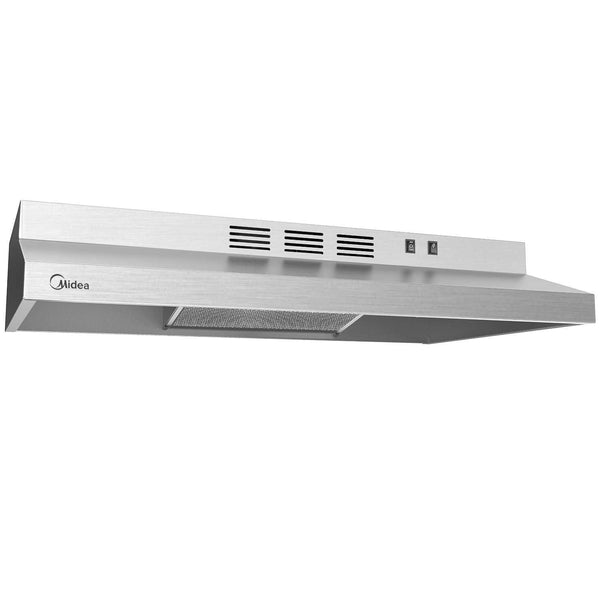 Midea Basic 200 CFM Under the Cabinet Kitchen Exhaust Fan Range Hood, Stainless Steel, 30-in F9