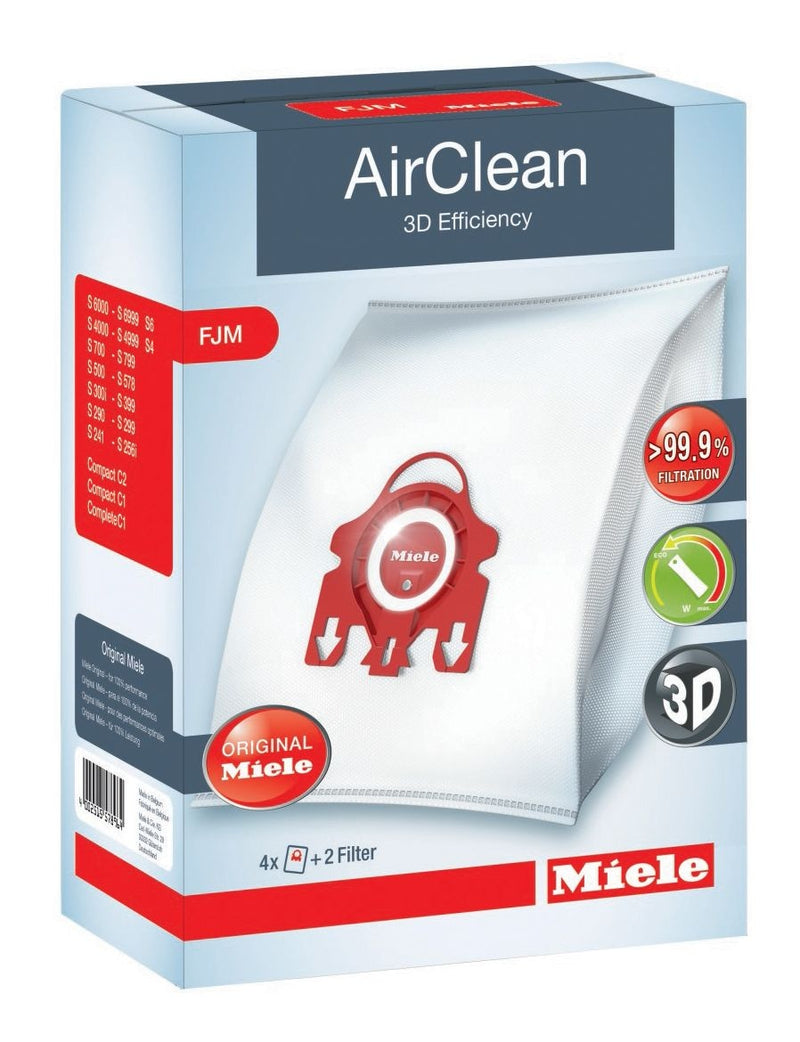 Miele AirClean 3D FJM Dust Bags, 4-pk U2