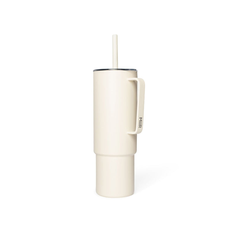 MiiR Stainless Steel Insulated All Day Straw Cup with Handle, Sandstone White, 32-oz G5