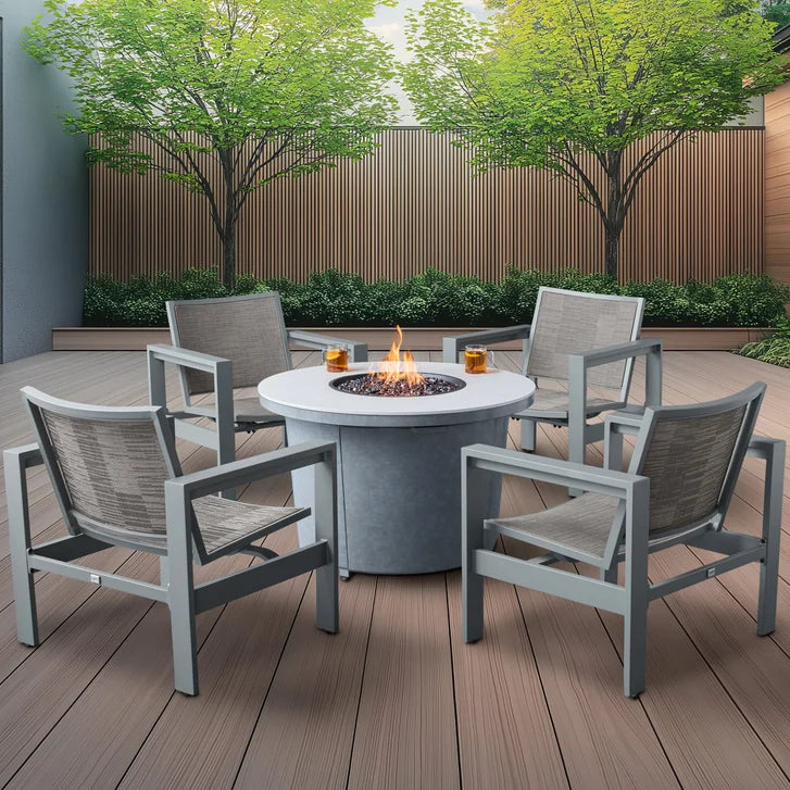 Milo 5-piece Patio Seating Set with Fire Table R8