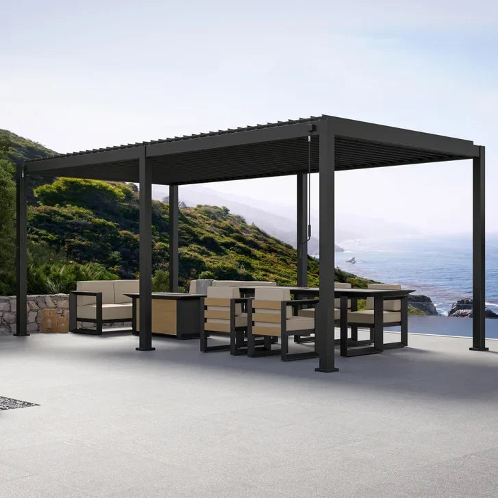 Mirador 10 ft. x 20 ft. Adjustable Louvered Aluminum Pergola S7