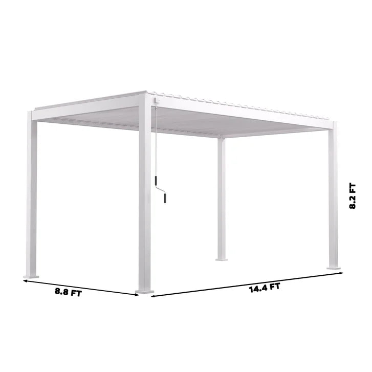 Mirador 8.8 ft. x 14.4 ft. Adjustable Louvered Aluminum Pergola Y9