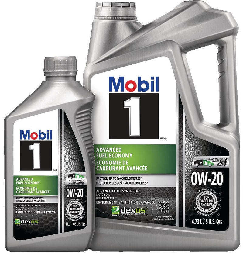 Mobil 1 Advanced Fuel Economy 0W20 Synthetic Engine/Motor Oil Set, 4.73-L + 1-L W5