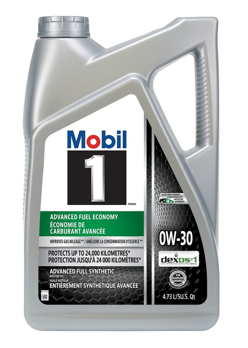 Mobil 1 Advanced Fuel Economy 0W30 Synthetic Engine/Motor Oil, 4.73-L V2