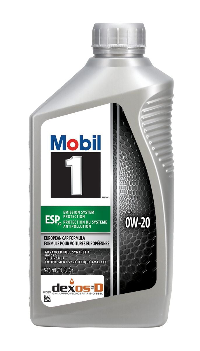 Mobil 1 ESP Emission System Protection X2 Advanced Fuel Economy 0W20 Synthetic Engine/Motor Oil, 946-mL R3
