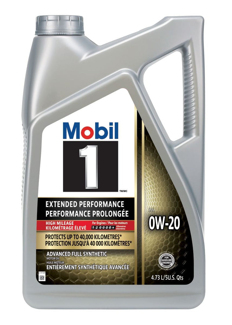 Mobil 1 Extended Performance High Mileage 0W20 Synthetic Engine/Motor Oil, 4.73-L N0