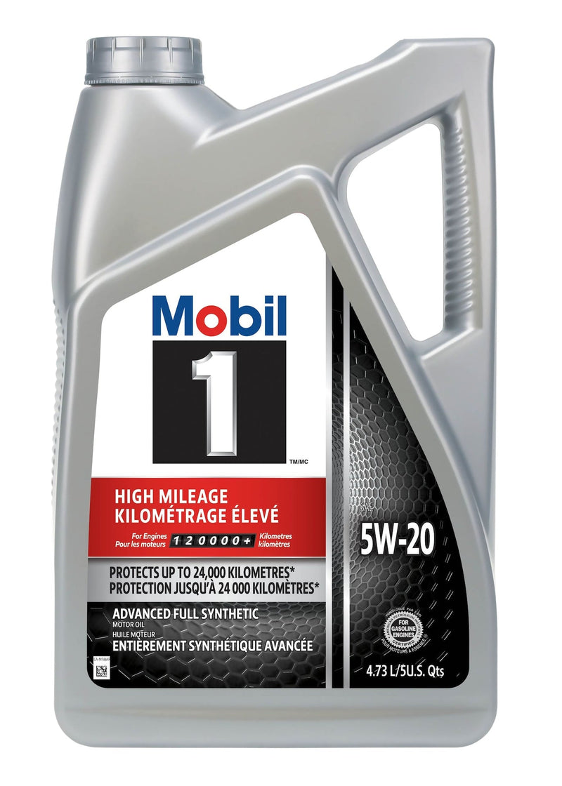 Mobil 1 High Mileage 5W20 Synthetic Engine/Motor Oil, 4.73-L C6