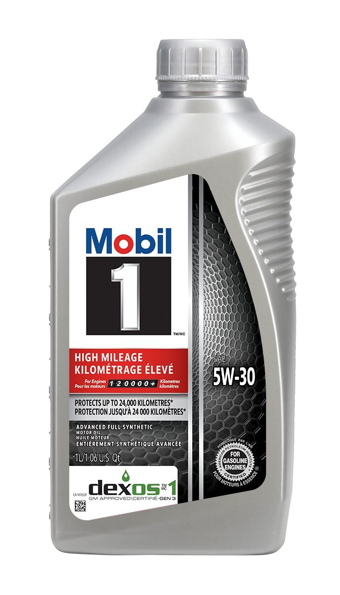 Mobil 1 High Mileage 5W30 Synthetic Engine/Motor Oil, 1-L F4